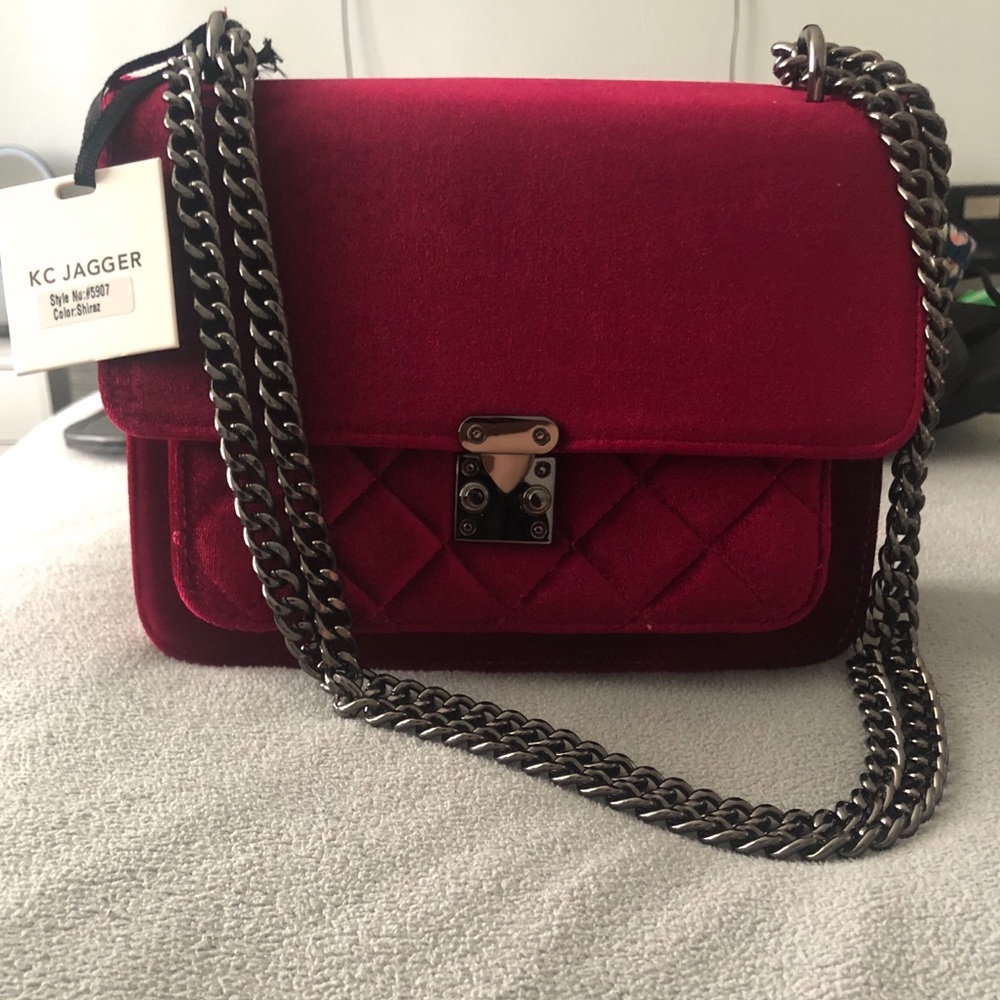 KC Jagger Velveted Quilted Chain Crossbody